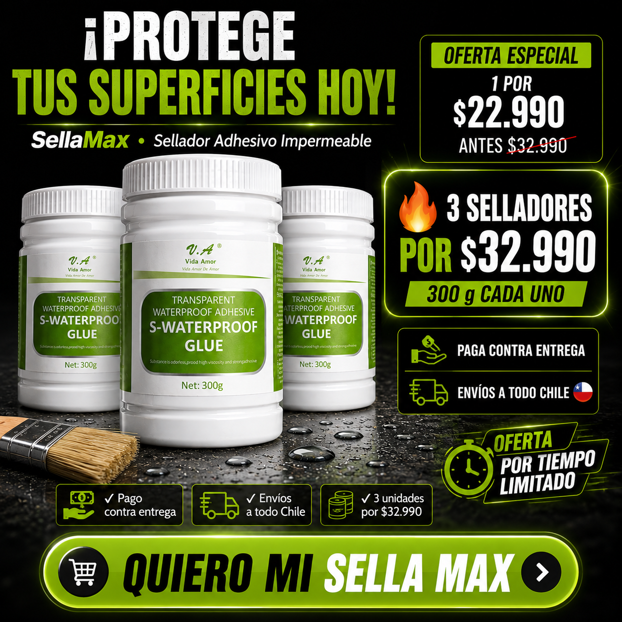 SellaMax-Sellador Adhesivo Impermeable 300g