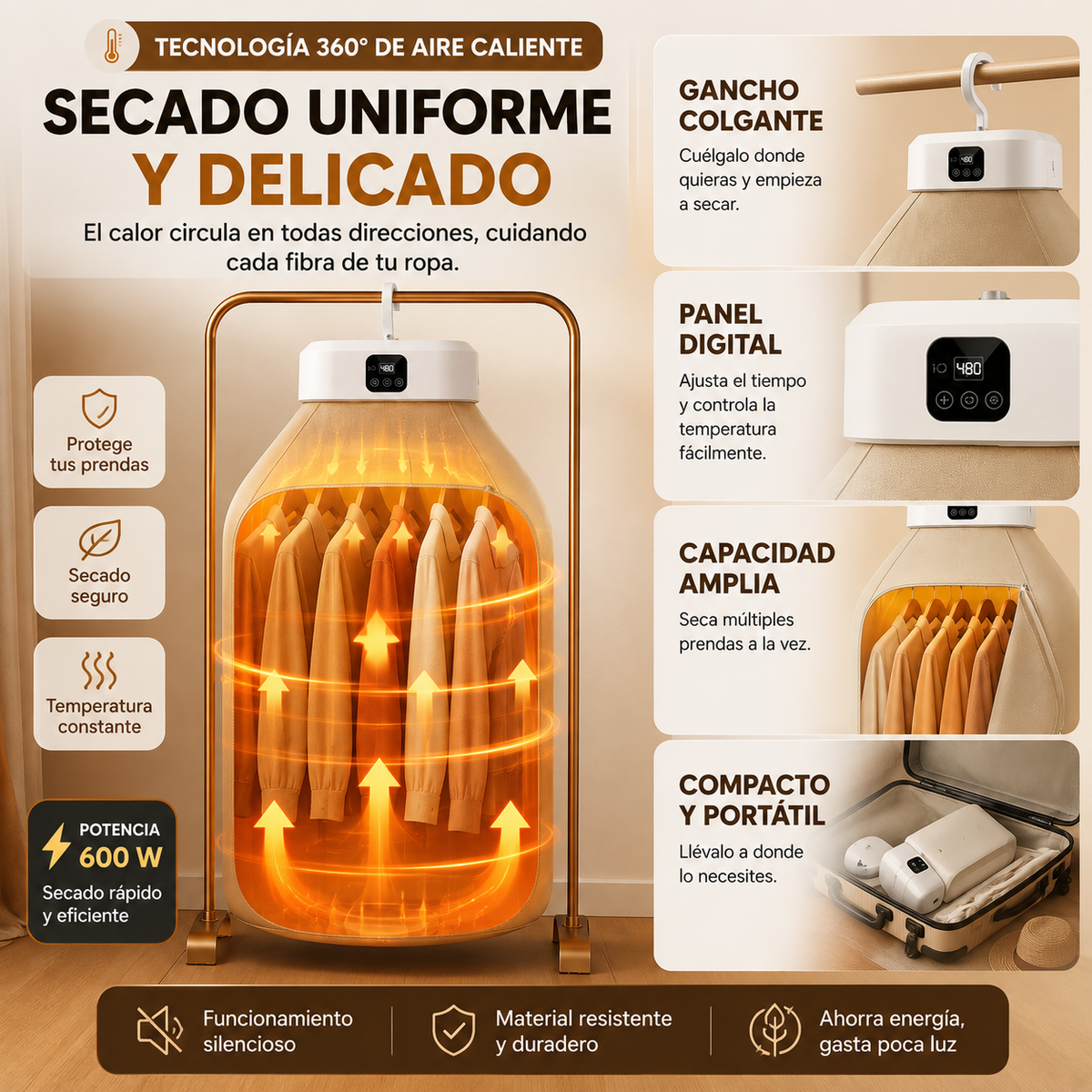 Secador Ropa Portatil Tendederos Ropa