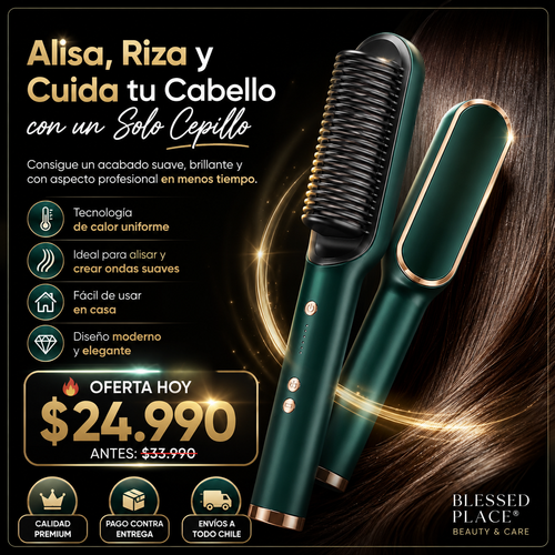 Cepillo Alisador Premium Blessed Place® — Alisa, Riza y Cuida tu Cabello