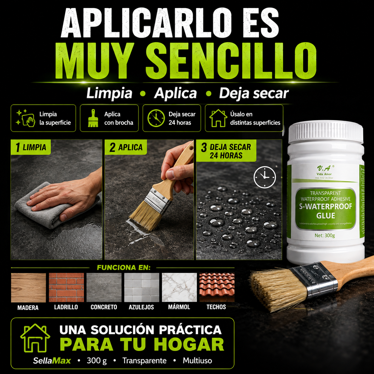 SellaMax-Sellador Adhesivo Impermeable 300g